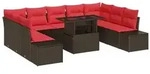 vidaXL Gartensofa-set 10 stk. Braun Poly-Rattan