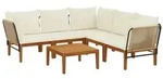 vidaXL 6 pcs Massives Akazienholz & Seil Natur