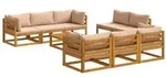 vidaXL 9-teiliges Garten-Lounge-Set, modular Natur Massivholz Akazie