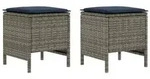 vidaXL Garten-Fu&szlig;hocker 2 St&uuml;ck Grau und Marineblau 38 x 38 x 45 cm