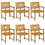 vidaXL Bank Outdoor 6 pcs Natur 56 x 55,5 x 90 cm Massivholz Akazie