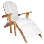 vidaXL Garten-Adirondack-Stuhl mit Fu&szlig;st&uuml;tze Natur Massivholz Teak