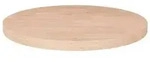 vidaXL Runde Tischplatte &Oslash;50x2,5 cm Unbehandeltes Massivholz Eiche