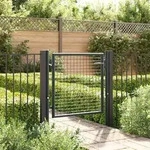 vidaXL Mesh-Gartentor Verzinkter Stahl 100 x 125 cm Grau