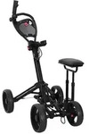 vidaXL Golf-Trolley mit Sitz Schwarz Aluminium Klappbar