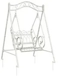 vidaXL Schaukelbank Stahl 113 x 121,5 x 168 cm Antik Wei&szlig;
