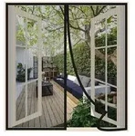 Magnet Fliegengitter Fenster 65x140cm Schwarz mit Gewichtsleisten