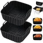2Pcs Airfryer Zubeh&ouml;r, Silikonform f&uuml;r Hei&szlig;luftfritteuse 21 * 21 * 9cm,