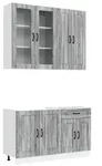 vidaXL K&uuml;cheneinheit KALMAR 4 pcs Grau Sonoma Holzwerkstoff
