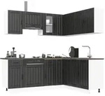 vidaXL 11-tlg. K&uuml;chenschrank-Set Kalmar Schwarz Holzwerkstoff
