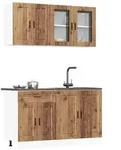vidaXL 4-tlg. K&uuml;chenschrank-Set Porto Altholz-Optik Holzwerkstoff