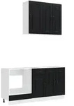 vidaXL K&uuml;cheneinheit KALMAR 5 pcs Schwarz Holzwerkstoff