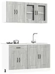 vidaXL 4-tlg. K&uuml;chenschrank-Set Kalmar Grau Sonoma Holzwerkstoff