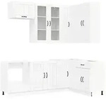vidaXL K&uuml;cheneinheit LUCCA 8 pcs Wei&szlig; Holzwerkstoff