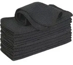 12er Set Mikrofasert&uuml;cher Schwarz 20x20 cm Waffelmuster - K&uuml;chent&uuml;cher