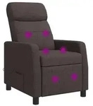 vidaXL Massage Relaxsessel Dunkelbraun Stoff