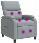 vidaXL Massage Relaxsessel Hellgrau Stoff