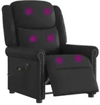 vidaXL Relaxsessel Massage Elektrisch Gl&auml;nzend Schwarz Kunstleder