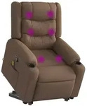 vidaXL Massagesessel mit Aufstehhilfe Braun Stoff