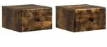 vidaXL Wandmontierter Nachttisch 2 pcs Ger&auml;ucherte Eiche Holzwerkstoff