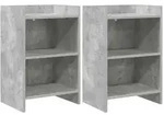 vidaXL Nachttische 2 pcs Betongrau 40 x 30 x 60 cm Holzwerkstoff