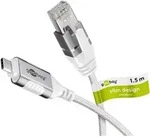 Goobay 74386 Ethernet-Kabel USB-CTM 3.1 auf RJ45, Slim, 1,5 m, 1.5 m, wei&szlig; -