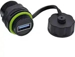 InLine&reg; USB-A-Kabelkupplung, mini, IP68, geschirmt, 2x USB-A Buchse Adapter /