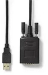 Nedis CCGW60852BK09 - Schwarz - 0,9 m - USB-A - RS232 - M&auml;nnlich - Weiblich
