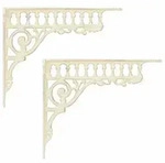 vidaXL Wandregalhalterungen 2 stk. Antik Wei&szlig; 27,5 x 23 x 4 cm Stahl
