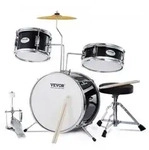 VEVOR Schlagzeugset, 3-teilig, Drum-Set mit verstellbarem Thron-Becken-Pedal,...