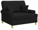 vidaXL Sessel mit Kissen Schwarz Stoff