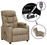 vidaXL Relaxsessel Elektrisch Taupe Stoff