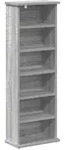 vidaXL CD Regal Sonoma-Grau 60 x 17 x 92 cm Holzwerkstoff