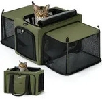 Pecute Transportbox Katze f&uuml;r Katzen & Kleine Hunde, Faltbar mit...
