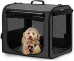 pecute Hundetransportbox faltbar 61x52x45cm dunkelgrau