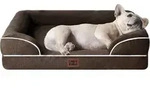 Hundebett Orthop&auml;disches Memory Foam L 76 x B 51 x H 17 cm Braun
