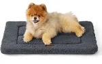 Hundematte waschbar Katzenbett Sherpa Pl&uuml;sch 61 x 46 cm Dunkelgrau