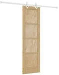 vidaXL Schiebet&uuml;r Nat&uuml;rlich und Wei&szlig; 61 x 198,5 cm