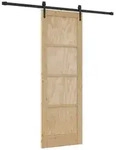 vidaXL Schiebet&uuml;r ORKDAL Nat&uuml;rlich und Schwarz 73,5 x 211 cm