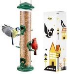 iBorn Vogelfutterspender Metall Gr&uuml;n 38.1cm 6 Anflugpl&auml;tze