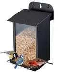 iBorn Wand-Vogelfutterhaus Metall wetterfest zerlegbar Schwarz