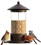 Vogelfutterstation Metall 1,4kg Kapazit&auml;t Bronze mit Drainagel&ouml;chern