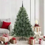 vidaXL K&uuml;nstlicher Weihnachtsbaum mit 150 LEDs Gr&uuml;n 150 cm PE und PVC