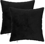 vidaXL Kissenbezug 2 pcs HEERLEN Schwarz 50 x 50 cm Flanell