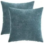 vidaXL Kissenbezug 2 pcs HEERLEN Blau 35 x 35 cm Chenille-Stoff