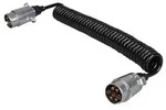 Spiralkabel 4,5M Anh&auml;ngerkabel 2x Stecker Verbindungskabel 7 polig...