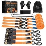 maXpeedingrods 4X 997kg Spanngurte mit Ratsche 4,5m, Spanngurte mit Haken, EN