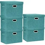 Aufbewahrungsbox mit Deckel Gro&szlig; Stoff Faltbar Waschbar 44x30x29 cm