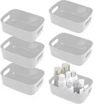 6er Set Aufbewahrungsboxen Kunststoff Organizer Box Grau 24,5cm