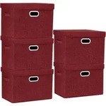 Aufbewahrungsbox mit Deckel Gro&szlig; Stoff Faltbar 35L 44x30x29 cm 5er Set